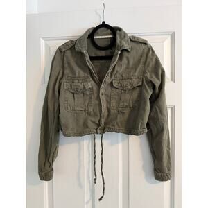 Zara Cropped Green Utility Jacket - small